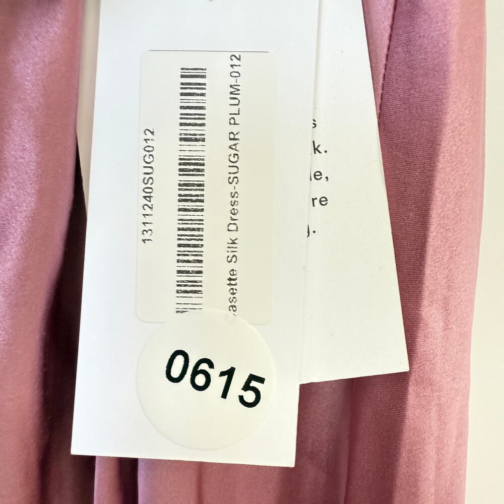 Reformation Womens Casette Silk Dress Sugar Plum Size 12 NWT - Picture 6 of 7